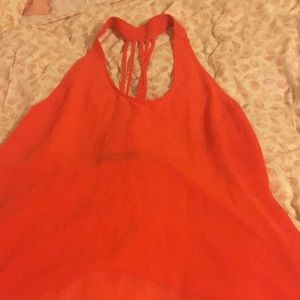 Orange sleeveless top, Trendi365, size medium, open back
